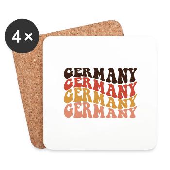 Germany Retro Text Layers - Coasters (set of 4) - white - Front