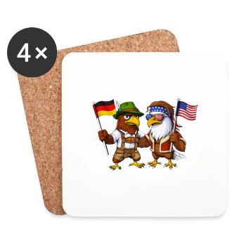 Aigle allemand Pygargue à tête blanche américain - Dessous de verre (lot de 4) - blanc - Devant