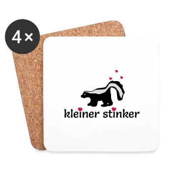 kleines Stinktier mit herzen - Untersetzer (4er-Set) - Weiß - Vorne