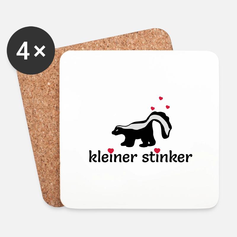 kleines Stinktier mit herzen - Untersetzer (4er-Set) - Weiß