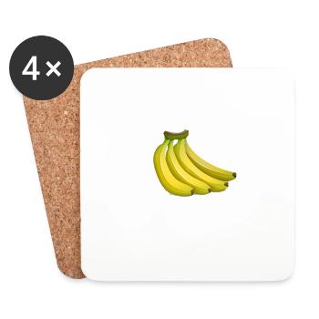 bananes - Dessous de verre (lot de 4) - blanc - Devant