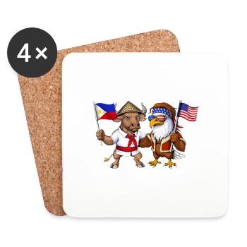 Héritage philippino-américain - Dessous de verre (lot de 4) - blanc - Devant