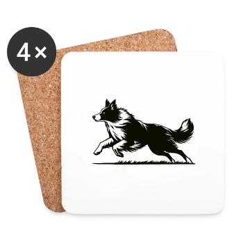 Border Collie – Intelligentes Design für Hundefans - Untersetzer (4er-Set) - Weiß - Vorne