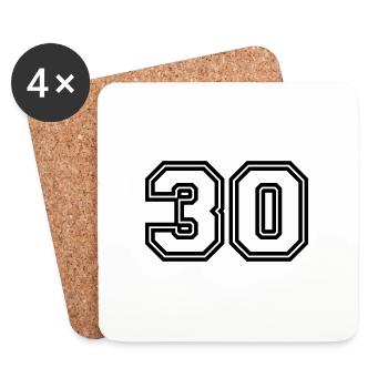 Symbole de 30 chiffres - Dessous de verre (lot de 4) - blanc - Devant