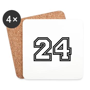 Symbole numérique 24 - Dessous de verre (lot de 4) - blanc - Devant