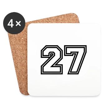 27 Zahl symbol - Untersetzer (4er-Set) - Weiß - Vorne