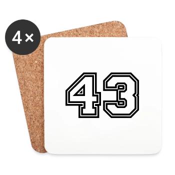 43 Number symbol - Coasters (set of 4) - white - Front
