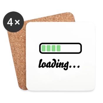 Akku Batterie loading - Untersetzer (4er-Set) - Weiß - Vorne