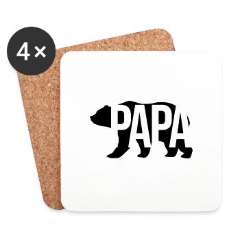 Papa Bear Vater Vatertag Geschenk - Untersetzer (4er-Set) - Weiß - Vorne