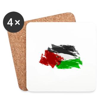 flag of Palestine - Dessous de verre (lot de 4) - blanc - Devant