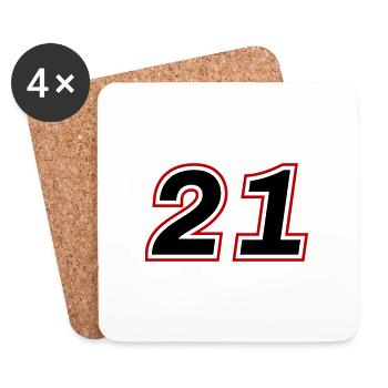 21 number symbol - Coasters (set of 4) - white - Front