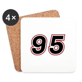 95 number symbol - Coasters (set of 4) - white - Front