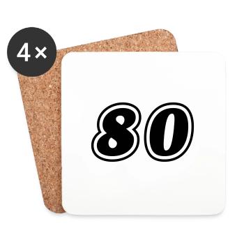 80 Zahl Symbol - Untersetzer (4er-Set) - Weiß - Vorne