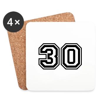 30 Number number - Coasters (set of 4) - white - Front