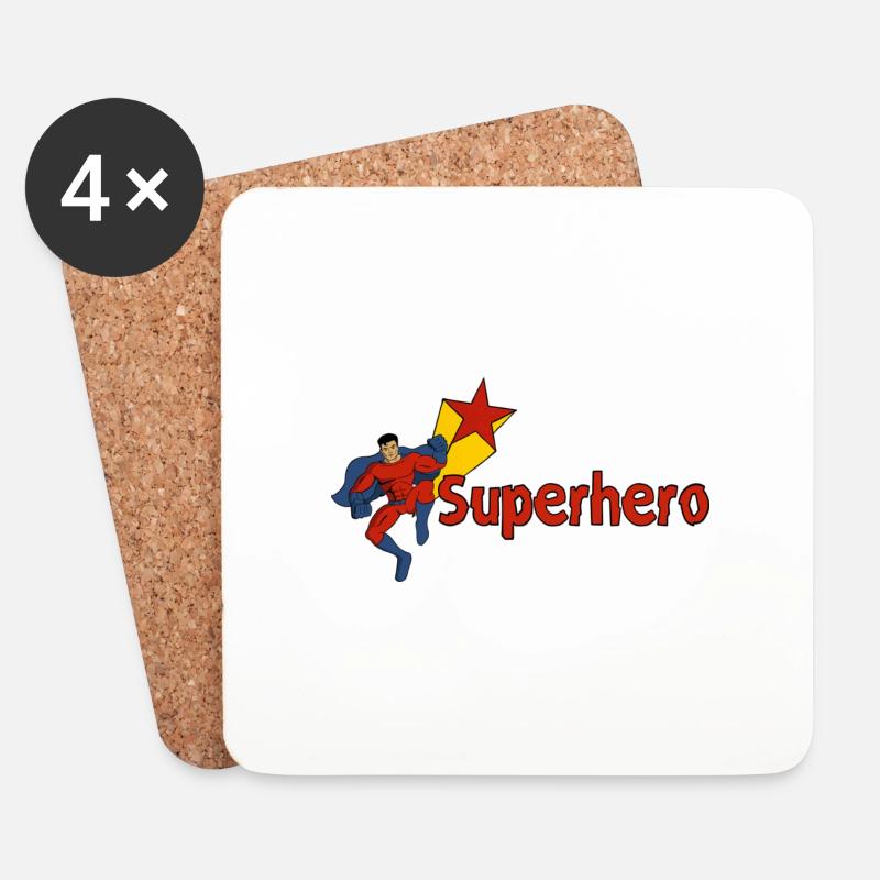 Superhero Comic Superheld - Ideale Geschenkidee - Untersetzer (4er-Set) - Weiß