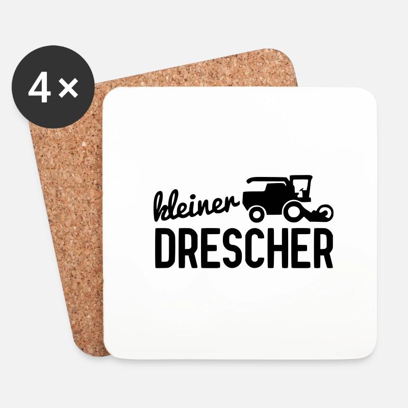 Kleiner Drescher - Untersetzer (4er-Set) - Weiß