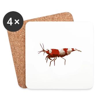 Shrimp Red Bee - Coasters (set of 4) - white - Front