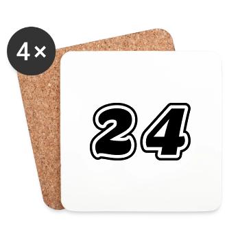 Symbole numérique 24 - Dessous de verre (lot de 4) - blanc - Devant