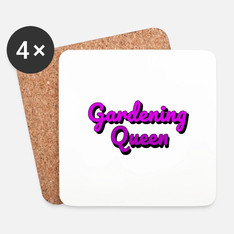 Gardening Queen - Untersetzer (4er-Set) - Weiß