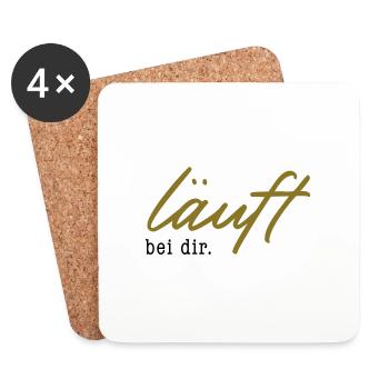 läuft bei dir. – 2 Farben - Untersetzer (4er-Set) - Weiß - Vorne