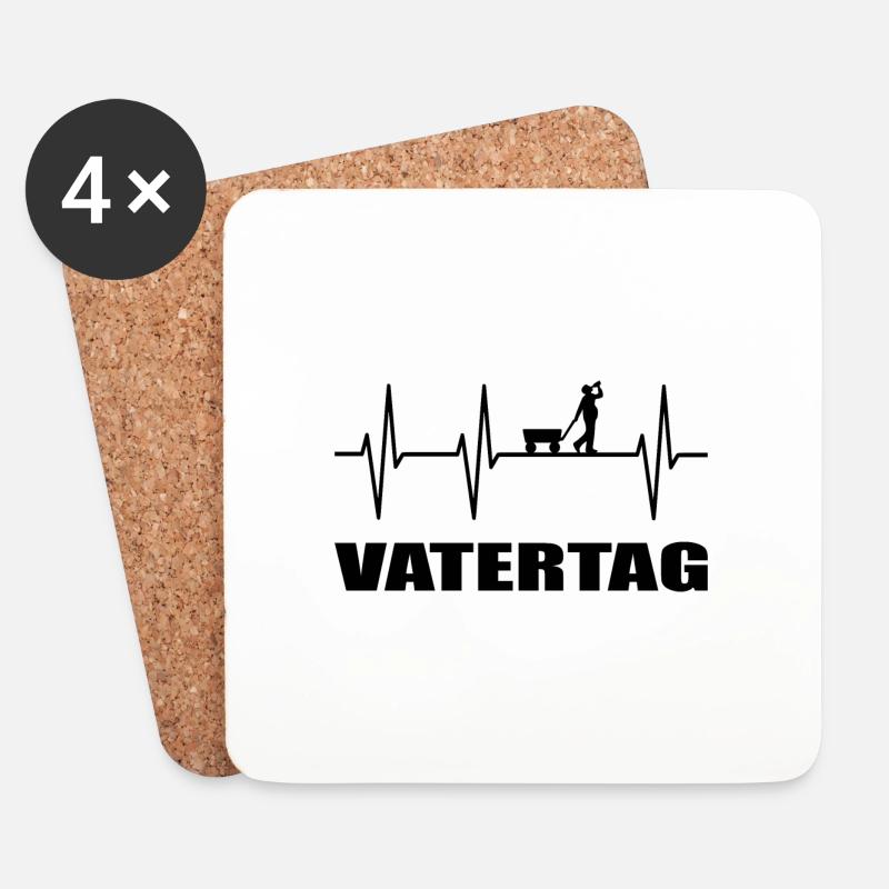 Vatertag - Untersetzer (4er-Set) - Weiß