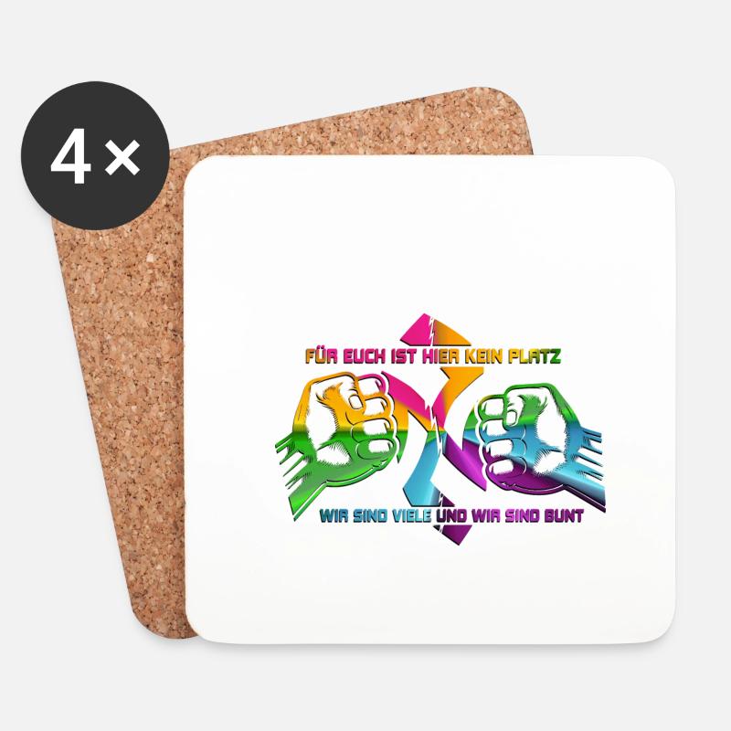FÜR EUCH IST HIER KEIN PLATZ WIR SIND VIELE ...... - Untersetzer (4er-Set) - Weiß