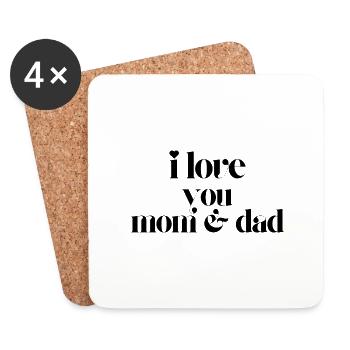 I Love You Mom & Dad - Coasters (set of 4) - white - Front