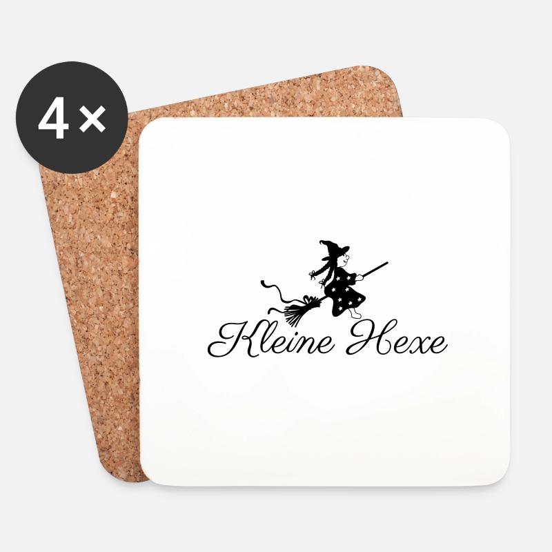 kleine Hexe - Untersetzer (4er-Set) - Weiß