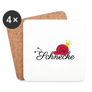Schnecke Schrift Krone - Untersetzer (4er-Set) - Weiß - Vorne