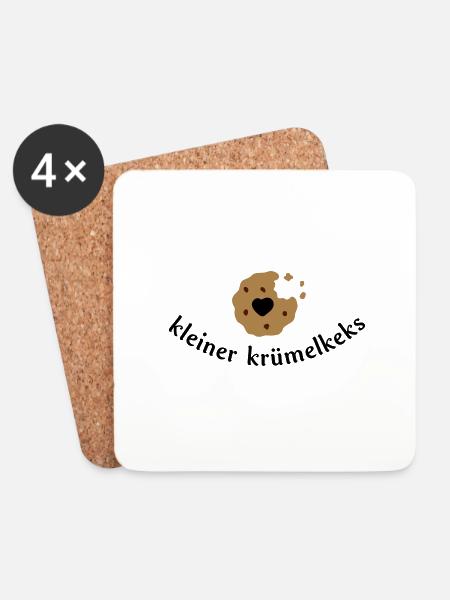 Keks mit Herz - Untersetzer (4er-Set) - Weiß