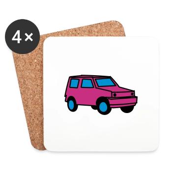 Auto - Untersetzer (4er-Set) - Weiß - Vorne