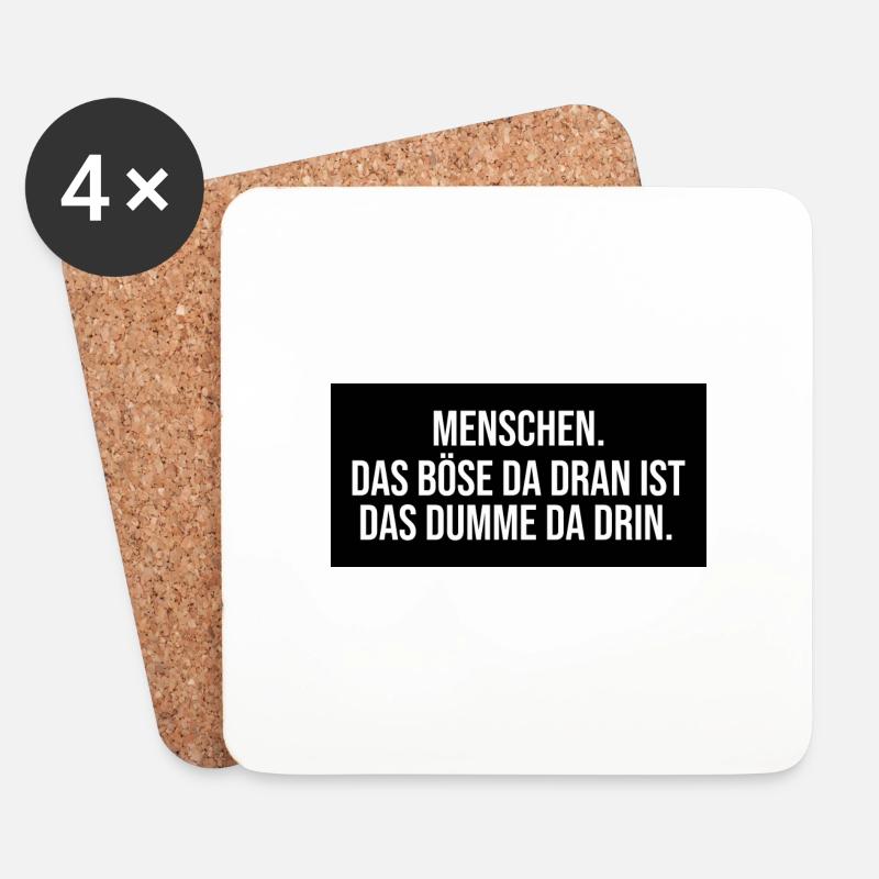 dumme Menschen lustiger Spruch - Untersetzer (4er-Set) - Weiß