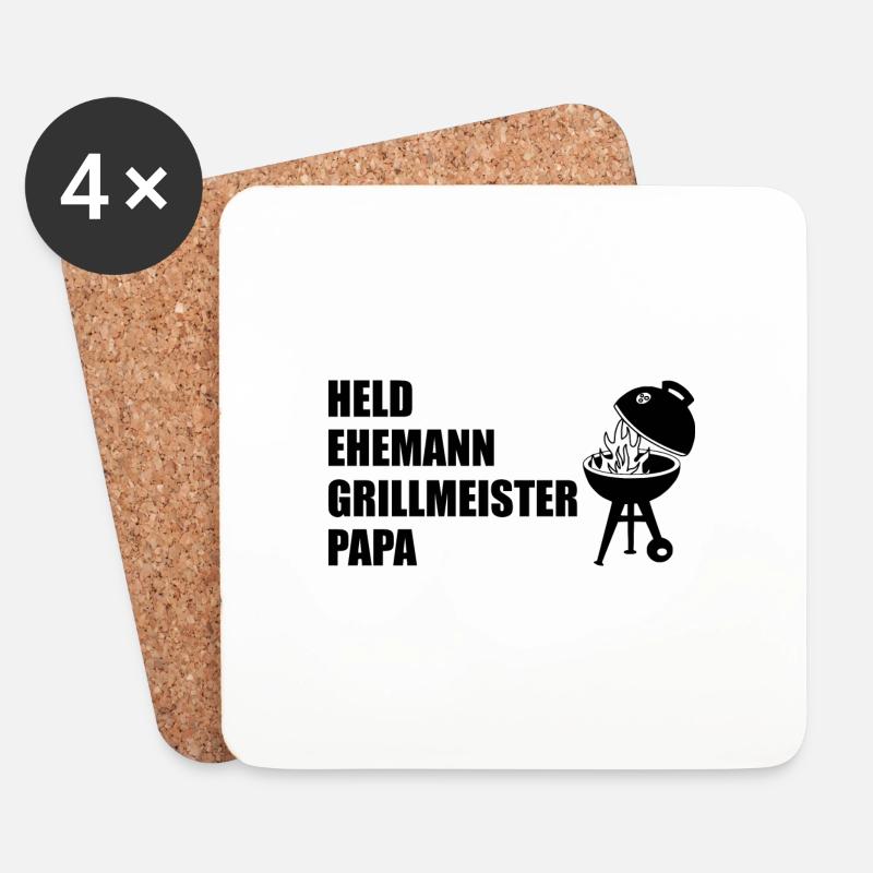 Papa - Untersetzer (4er-Set) - Weiß