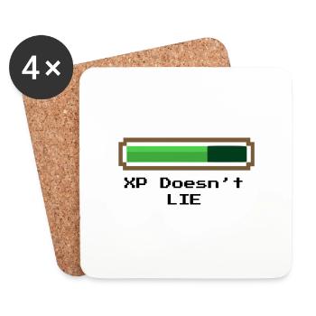 XP Doesn't Lie - Erfahrung lügt nicht - Untersetzer (4er-Set) - Weiß - Vorne