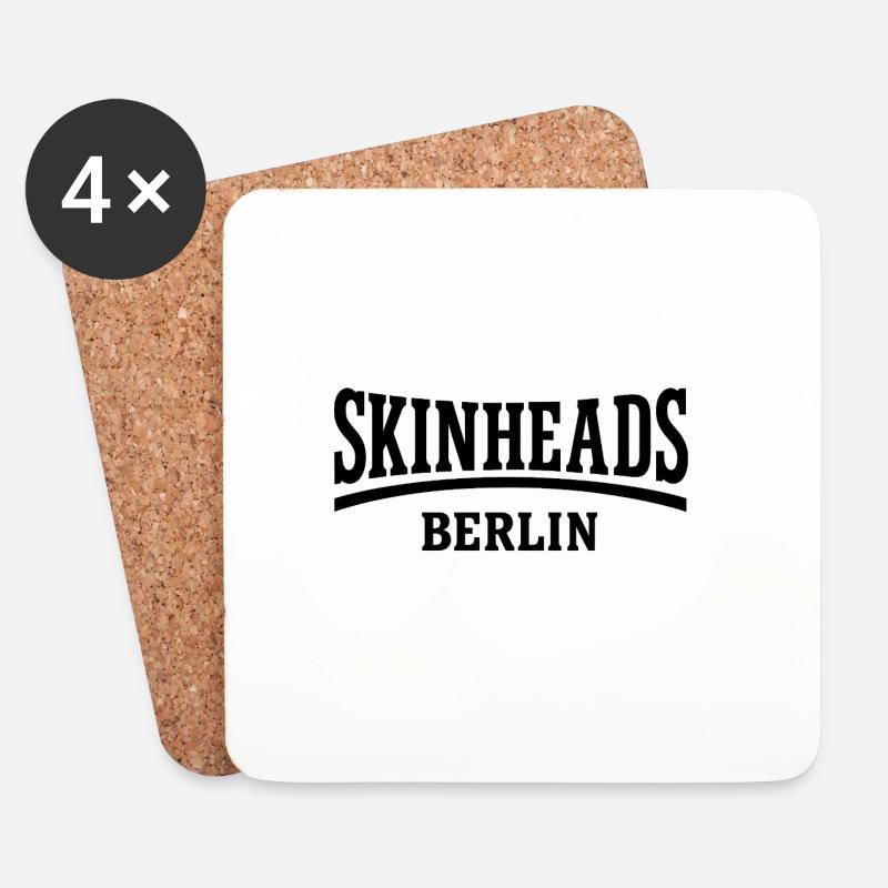 Skinheads - Berlin - Untersetzer (4er-Set) - Weiß