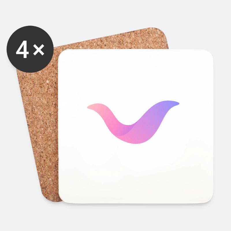 Gradient Swoosh-Nebel - Untersetzer (4er-Set) - Weiß