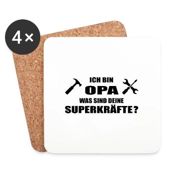 Opa - Untersetzer (4er-Set) - Weiß - Vorne