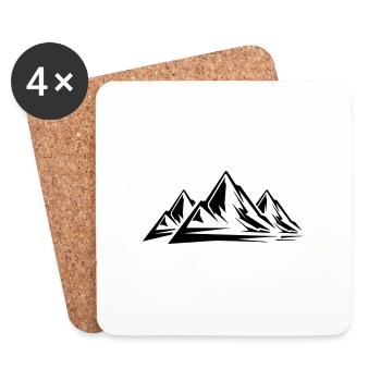 Mountains Symbol Icon - Coasters (set of 4) - white - Front