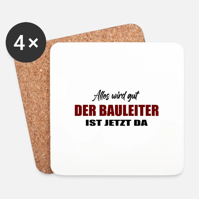 Bauleiter - Untersetzer (4er-Set) - Weiß