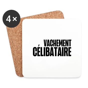 vachement célibataire - Dessous de verre (lot de 4) - blanc - Devant