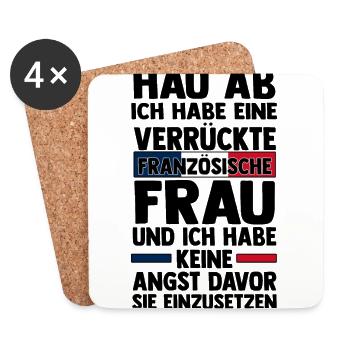 Franzosen Französisch Frankreich - Untersetzer (4er-Set) - Weiß - Vorne