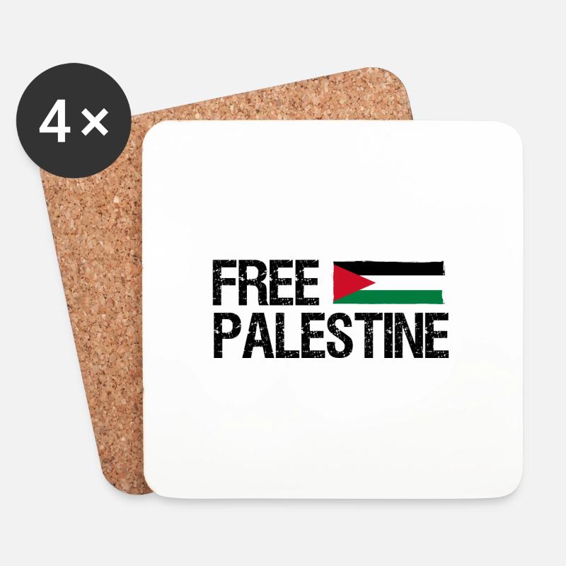 Free palestine - Untersetzer (4er-Set) - Weiß