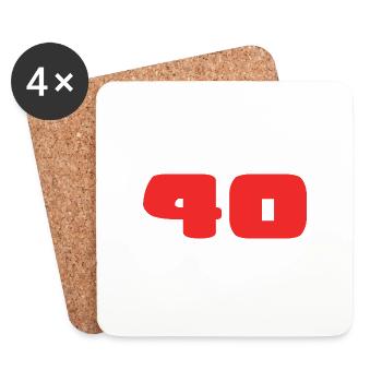 40. 40 YEARS. 40th ANNIVERSARY. BIRTHDAY 40 YEARS. - Coasters (set of 4) - white - Front