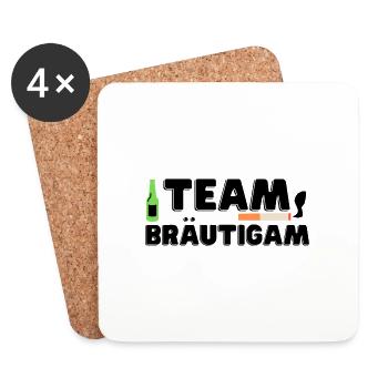 Team Bräutigam Feier Junggesellenabschied - Untersetzer (4er-Set) - Weiß - Vorne