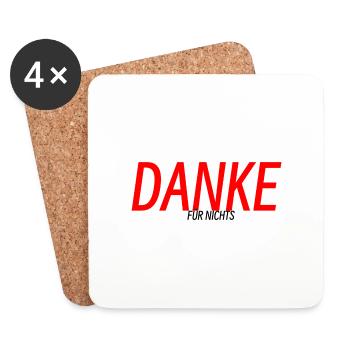Danke… für nichts! - Untersetzer (4er-Set) - Weiß - Vorne