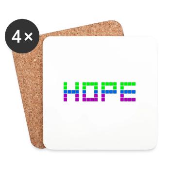 HOPE (Grün, Blau, Lila) - Untersetzer (4er-Set) - Weiß - Vorne