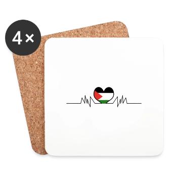 Palestine - Dessous de verre (lot de 4) - blanc - Devant