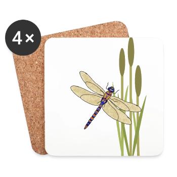 Dragonfly - Coasters (set of 4) - white - Front