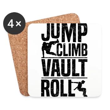 Cadeaux de Parkour - Dessous de verre (lot de 4) - blanc - Devant