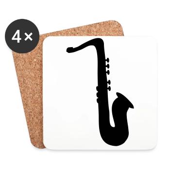 saxophone - Dessous de verre (lot de 4) - blanc - Devant